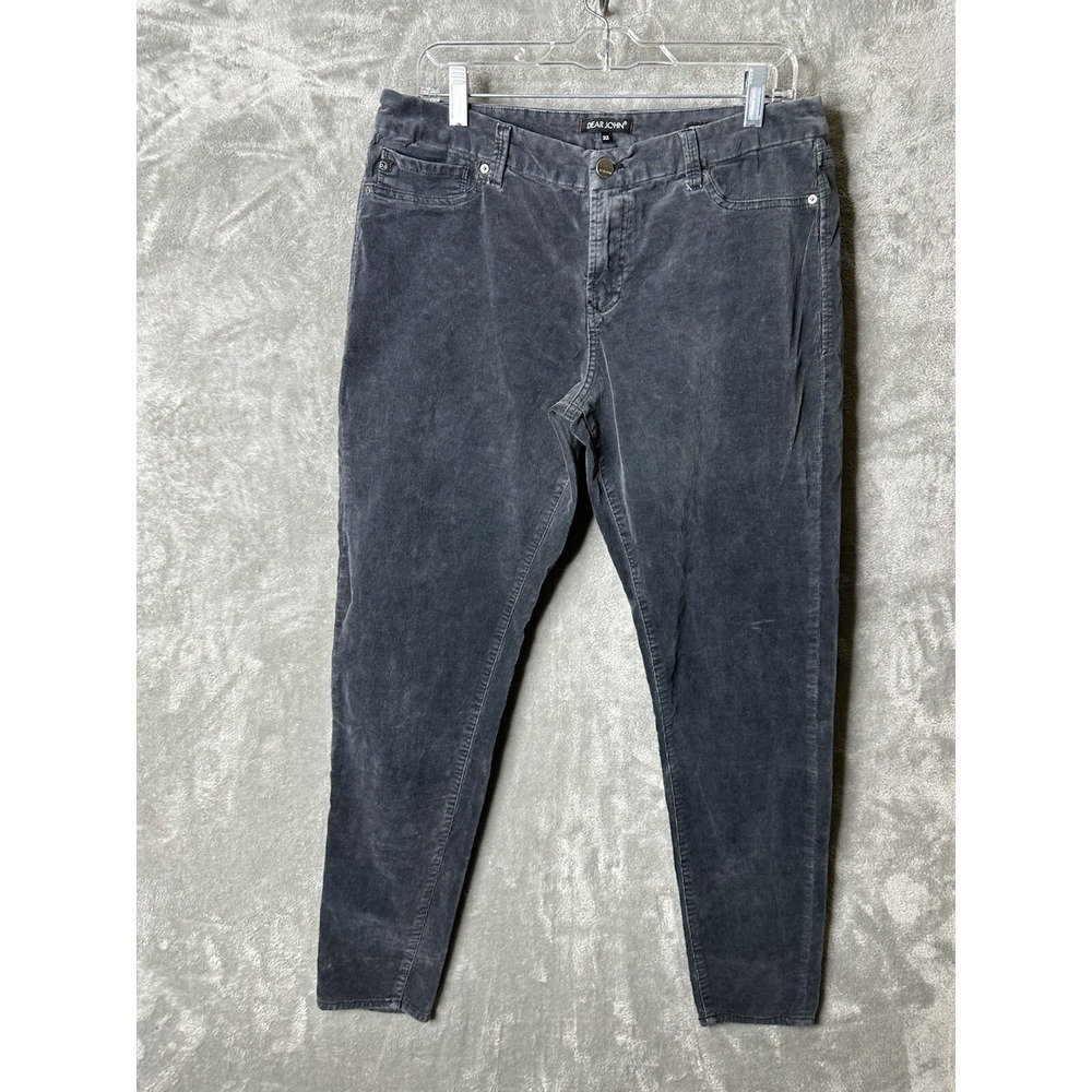 Dear John Jeans Womens 32 Mid-Rise‎ Gray Corduroy Metro Jegging